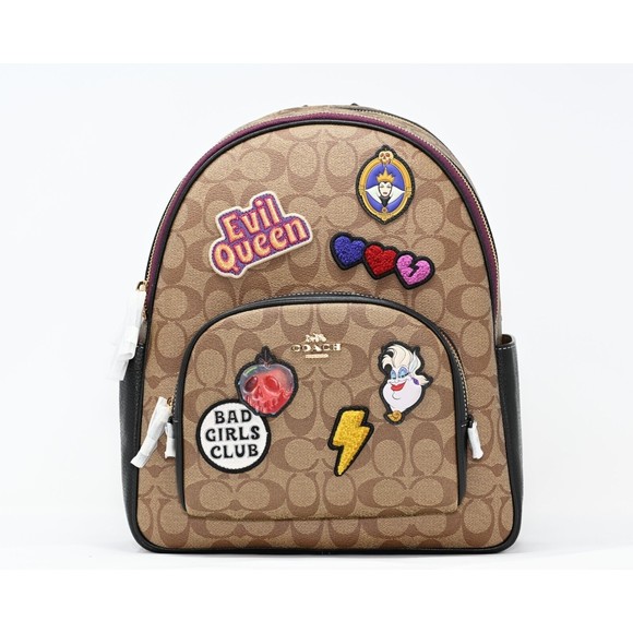 Coach Bags Coach X Disney Court Backpack Signature Canvas Villain